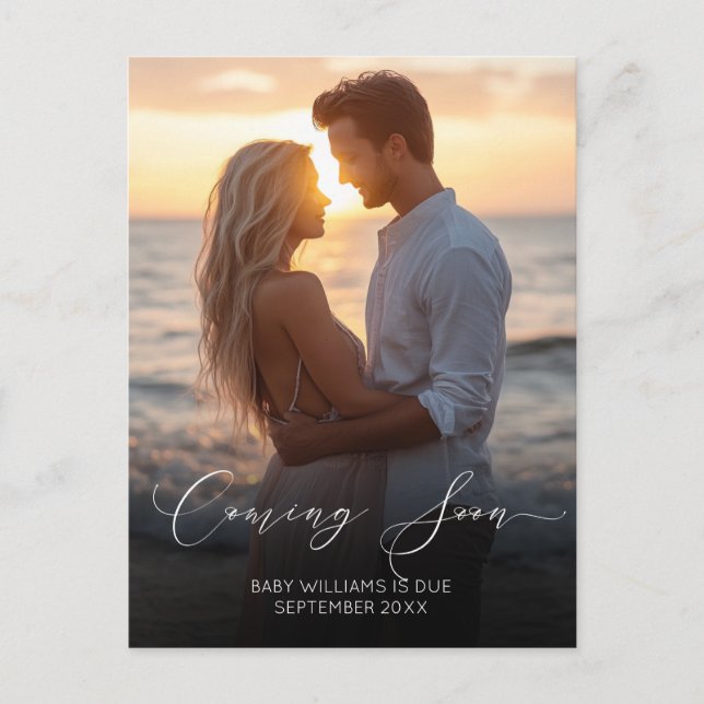 Kommande snart - meddelande om fotoGravid Vykort (Framsida)