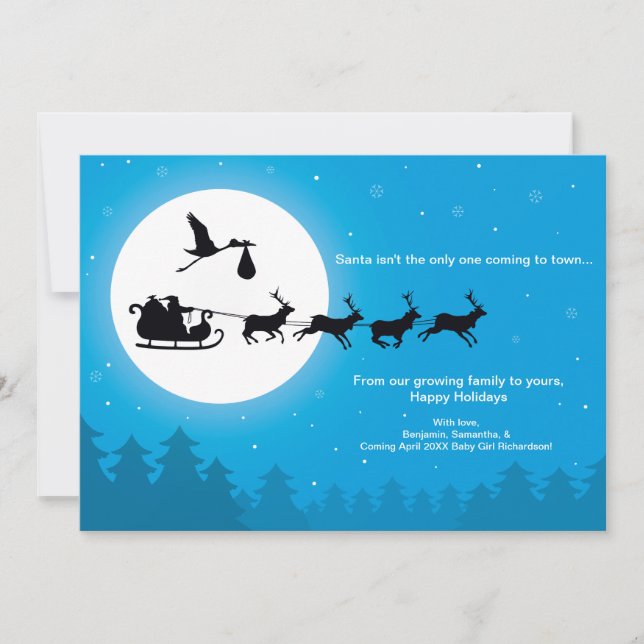 Kommande till Graviden för julafton Julkort (Framsida)