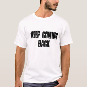 Kommande tillbaka utslagsplats för behålla t shirt