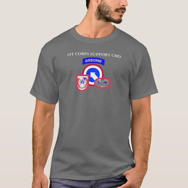 KOMMANDO FÖR FÖRSTA KORPS-STÖD  T SHIRT (Framsida)