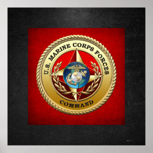 Kommando för marin kår (MARFORCOM) [3D] Poster