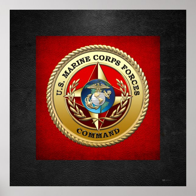 Kommando för marin kår (MARFORCOM) [3D] Poster (Framsidan)