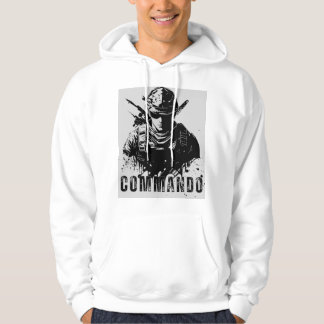 Kommando-Stil White Hoodie - Fet och elegant desig