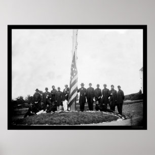 Kommenderar fälla ned flagga nära Georgetown 1865 Poster
