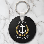 Kommendör Anchor Laurel Navy Black vid Namn Nyckelring<br><div class="desc">En nyckelkedja av Personlig med din båt namn, namn eller annan önskad text och kaptenens titel eller annan rang efter behov. Med en designad sjöbåtankare i anpassningsbar, löv i guld stil och stjärnemblem i svart eller justera enkelt det primära färg så att det stämmer överens med det aktuella temat. Gör...</div>