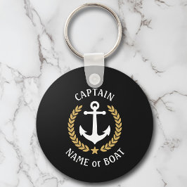 Kommendör Anchor Laurel Navy Black vid Namn Nyckelring