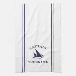 Kommendör ditt namn Sailboat Kitchen Tower Kökshandduk