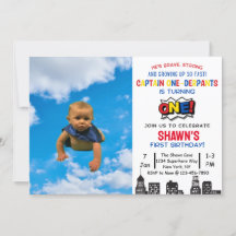 Kommendör One-dersie First Birthday-inbjudan