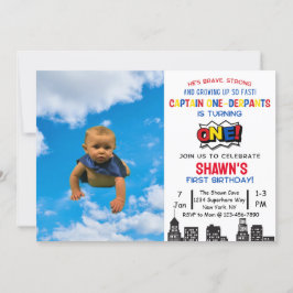 Kommendör One-dersie First Birthday-inbjudan Inbjudningar