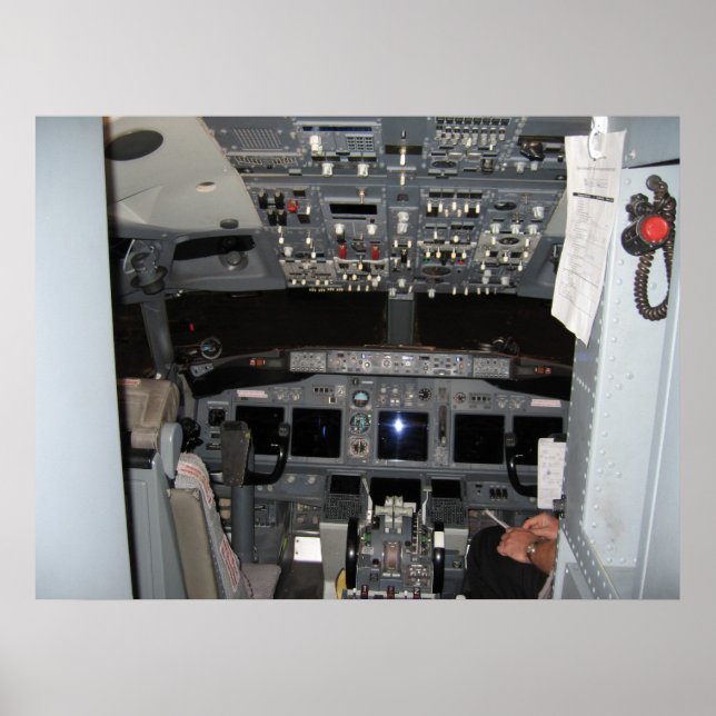 Kommendörens Cockpit Commercial Jet Aircraft Poster (Framsidan)