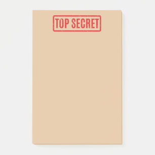 Kommentarer med stämpelstämplad topphemlig post-it block