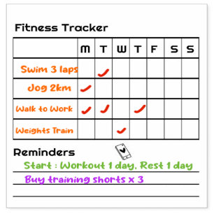 Kommentarer till Habits Fitness Weekly Tracker Stämpel