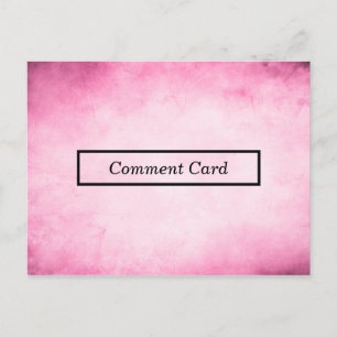 Kommentarskort för rosa parchment vykort