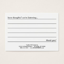 Kommentarskort för vatten dimma visitkort