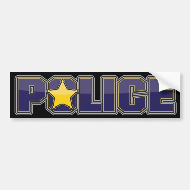 Kommentera polisenblått med stjärnan bildekal (Framsidan)