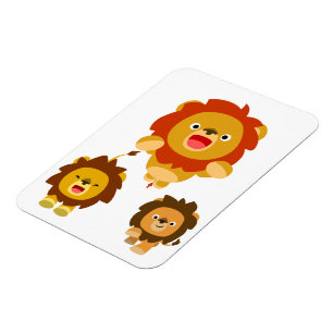 "Kommer!" 3 Cute Tecknad Lejon Flexible Magnet! Magnet