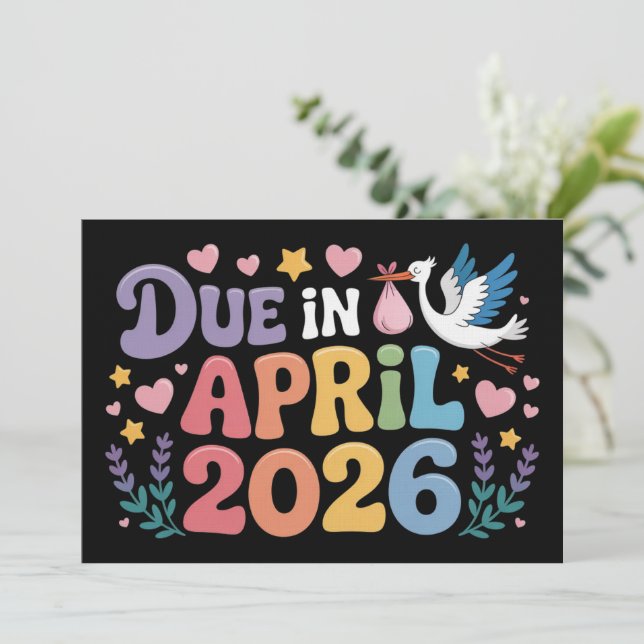 Kommer april 2026 Förfaller till ny bebis mammas g Inbjudningar (Stående Fram)