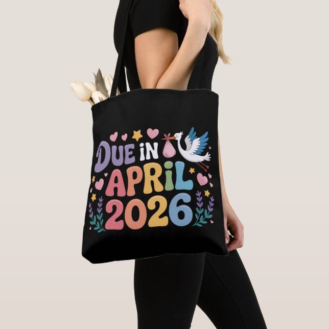 Kommer april 2026 Förfaller till ny bebis mammas g Tygkasse (Närbild)