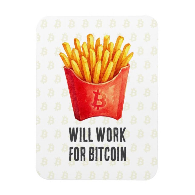Kommer Arbeta För Bitcoin Magnet (Vertikal)