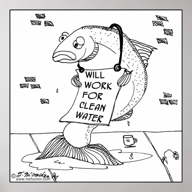 Kommer att arbeta för rent Vatten Poster (Framsidan)