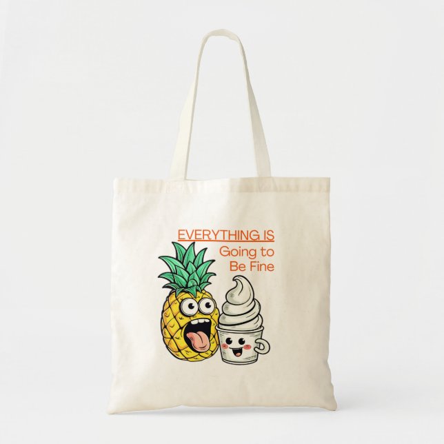 Kommer att bli Bra Whip Ice Cream Funny Pineapple Tygkasse (Framsidan)