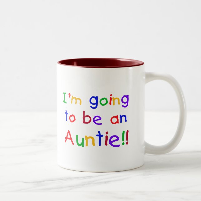 Kommer att bli en Auntie Primary Färg Två-Tonad Mugg (Höger)