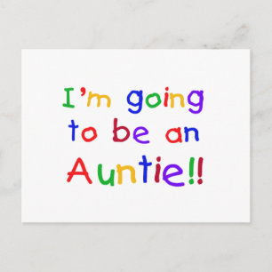 Kommer att bli en Auntie Primary Färg Vykort