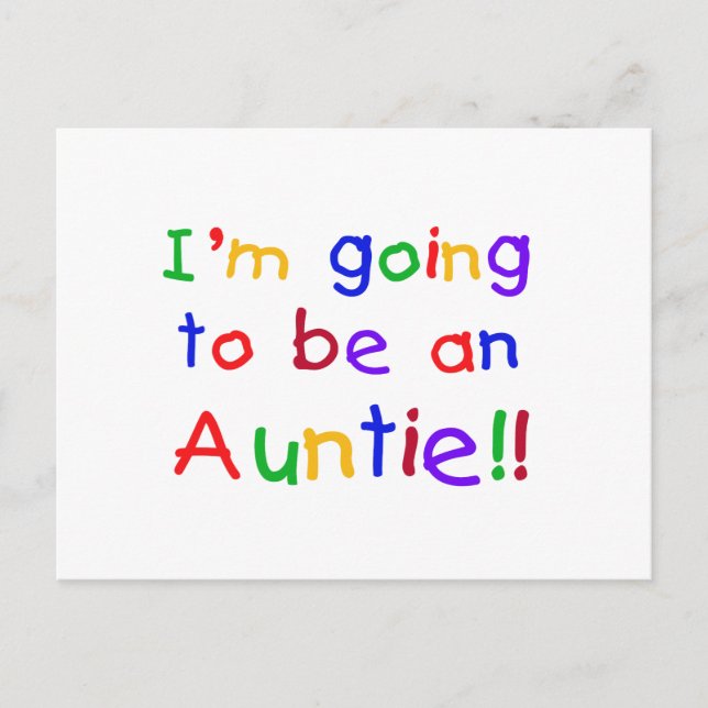 Kommer att bli en Auntie Primary Färg Vykort (Framsida)