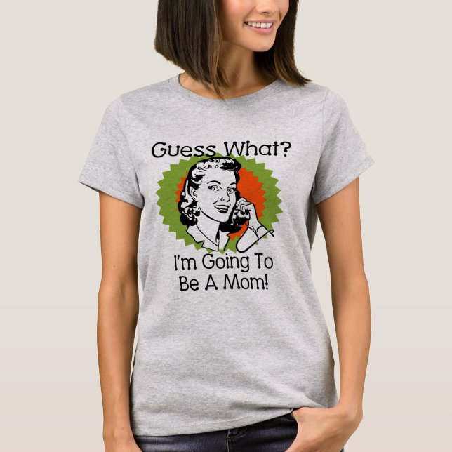 Kommer att bli en Grönt i Orangen Mamma T Shirt (Framsida)