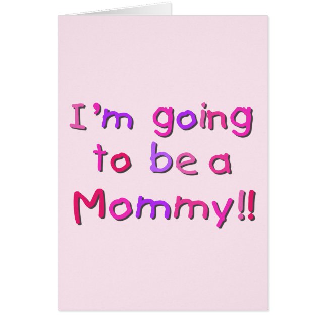 Kommer att bli en Mamma - Rosa och Lila Hälsningskort (Framsidan)