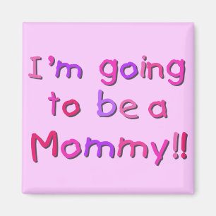 Kommer att bli en Mamma - Rosa och Lila Magnet
