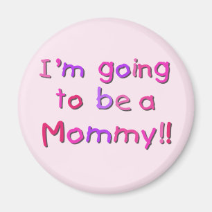 Kommer att bli en Mamma - Rosa och Lila Magnet