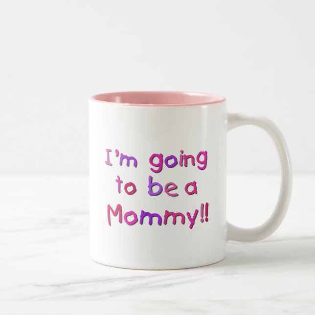 Kommer att bli en Mamma - Rosa och Lila Två-Tonad Mugg (Höger)
