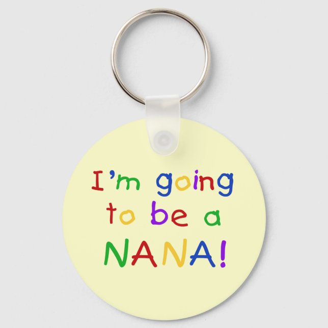 Kommer att bli en Nana - Primary Färg Tshirts Nyckelring (Framsida)