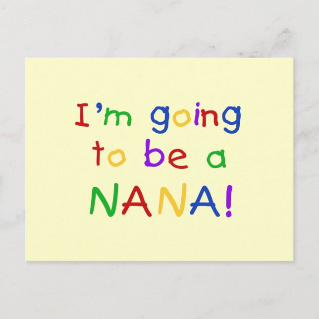 Kommer att bli en Nana - Primary Färg Tshirts Vykort (Framsida)