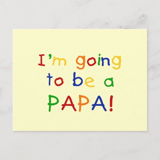 Kommer att bli en Pappa - Primära Färger Vykort (Framsida)