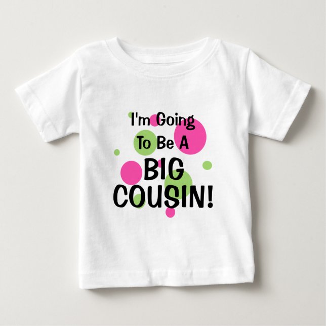 Kommer att bli en stor kusin! Rosa Tee Shirt (Framsida)