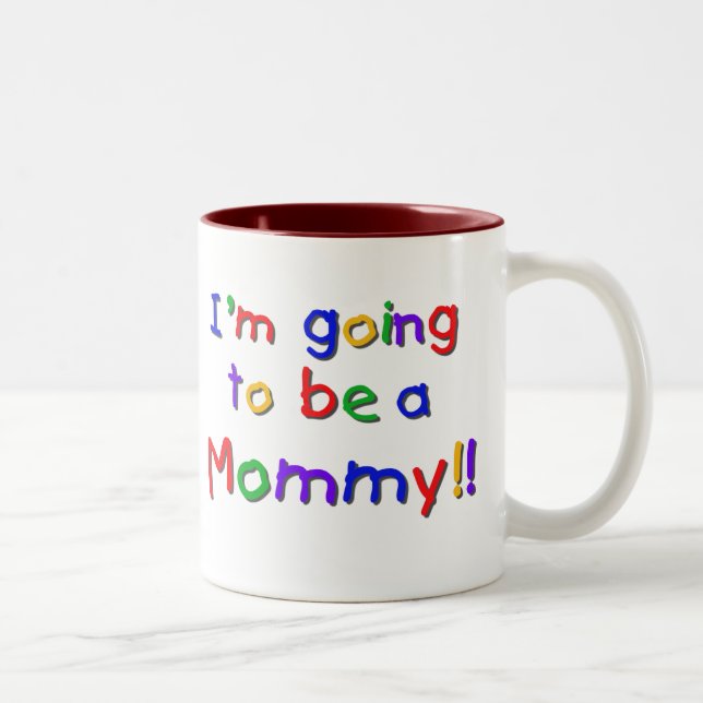 Kommer att bli Mamma Primary Färg Två-Tonad Mugg (Höger)