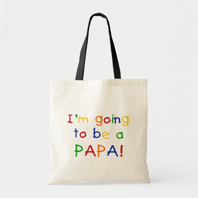 Kommer att bli Pappa - primärt Färg Tygkasse (Framsidan)
