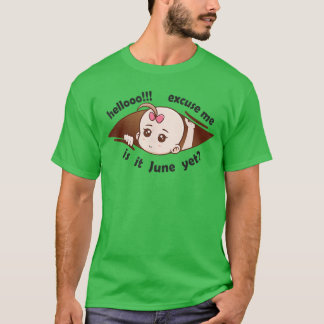 Kommer att Födas i Juni Bebis Flickan Graviditet A T Shirt