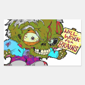 Kommer att fungera för hjärnor rektangulärt klistermärke