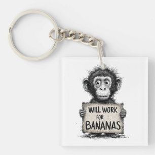 Kommer att jobba för bananer - Humoristisk apskiss