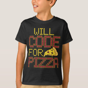 Kommer att koda Pizza Funny Computer Coding Pizza T Shirt