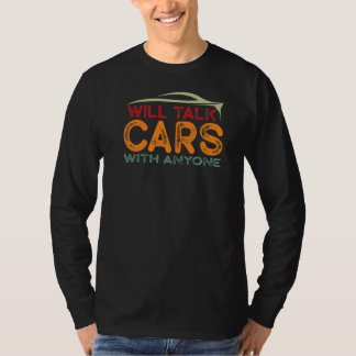 Kommer att prata bilar med vem som helst Retro Vin T Shirt