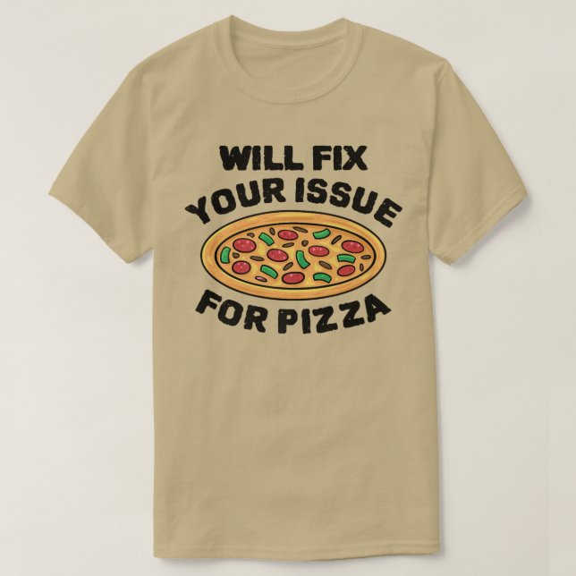 Kommer att reda ut problemet med Pizza Eating Pizz T Shirt (Design framsida)