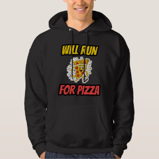 Kommer Att Springa Efter Pizza Rolig Löpare Hoodie