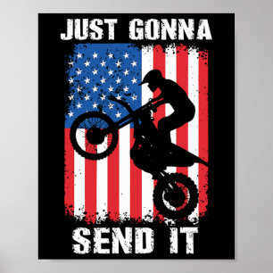 Kommer bara att skicka det Patriotisk Motocross Di Poster