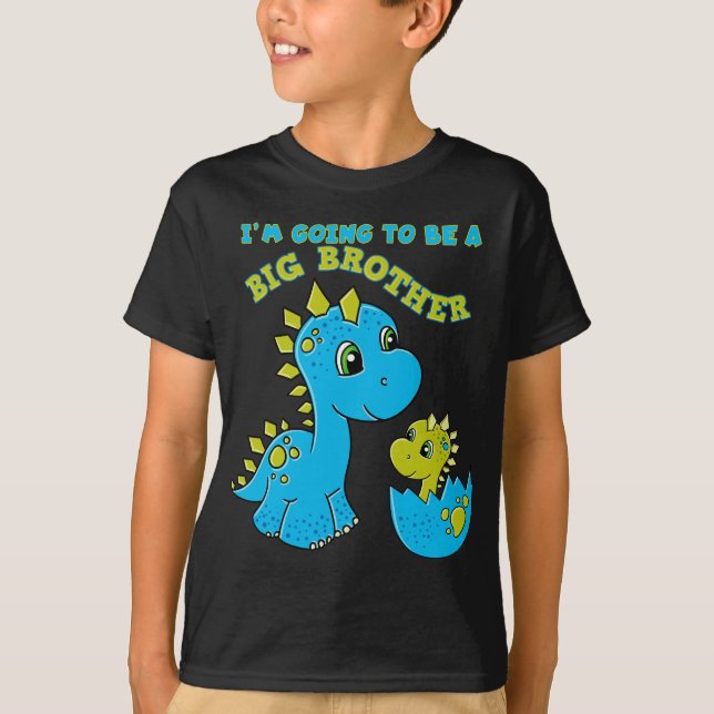 Kommer bli en storebror Dinosaur T Shirt (Framsida)