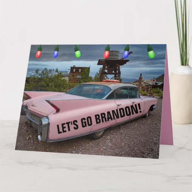 KOMMER BRANDON! ROSA CADDY STORA JULKORT KORT (Framsida)