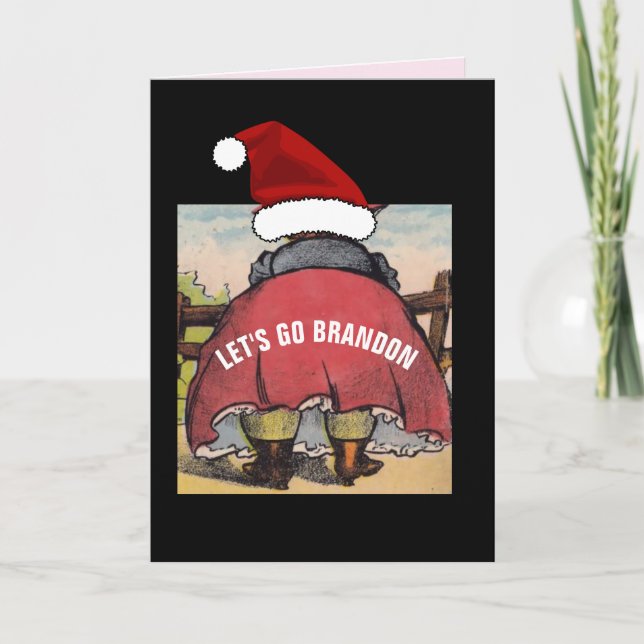 KOMMER BRANDON! STOR BUTT KVINNA ROLIGT JUL  KORT (Framsida)